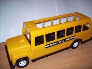Large Yellow Plastic School Bus Vehicle Toy Car  