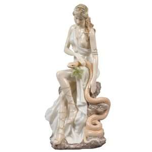 Hygeia Woman with Snake Porcelain Sculpture 