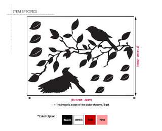 Branches & Birds   Vinyl Art Wall Decor Sticker Decals  