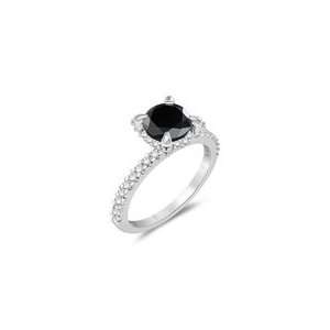  4.32 Cts Black & White Diamond Engagement Ring in 14K 