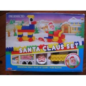 Vintage Santa Claus Play N Push Blocks Merry Christmas Train Set   Pre 