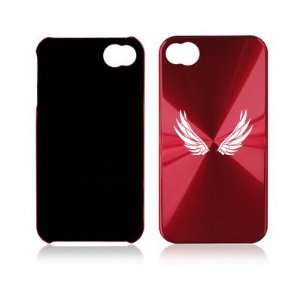 Apple iPhone 4 4S 4G Rose Red A494 Aluminum Hard Back Case Angel Wings 