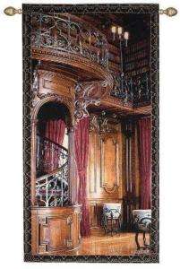 BILTMORE LIBRARY TAPESTRY WALL HANGING WITH HANGING ROD  