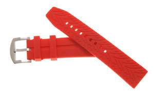 Offshore Diving Reversible Red Rubber Watch Strap 22mm  