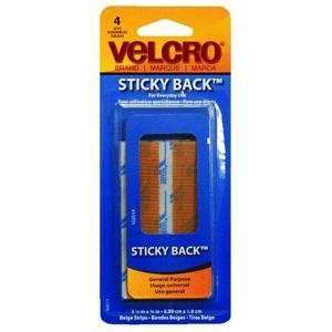  Velcro Brand Sticky Back Tape 3/4X3 1/2 4/Pkg Beige 