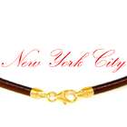 nyc necklace 2mm brown leather cord necklace 14k gold filled
