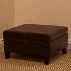  Luxury Large Brown Faux Leather Storage Ottoman Table 