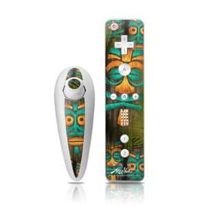  Tiki Abu Design Nintendo Wii Nunchuk + Remote Controller 