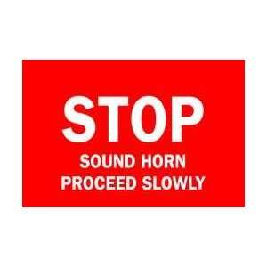 Sign,10x14,stop Sound Horn Proceed   BRADY  Industrial 
