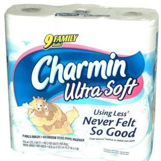 Charmin Ultra Soft Bathroom Tissue 9 Family Rolls 