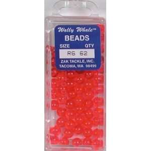 Zak Tackle   Fluorescent Red Beads Size 6 Box of 6  Sports 