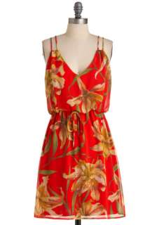 Says Oahu? Dress   Mid length, Red, Yellow, Floral, Sheath / Shift 