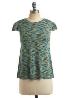 Impressionist That I Get Top by Tulle Clothing   Green, Multi, Yellow 