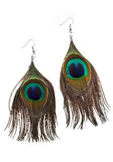 Peacock Feather Earrings  Mod Retro Vintage Earrings  ModCloth