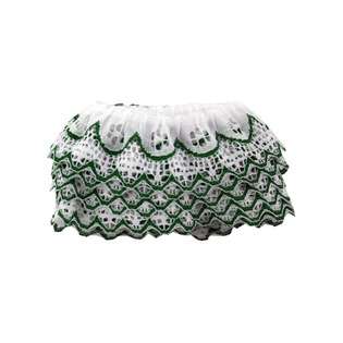 DDI Ruffled Edge Whte Lace With Green Trim Case Pack 96 