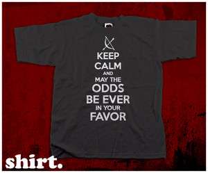 Hunger Games Inspired KEEP CALM AND MAY THE ODDS   Spoof T Shirt   S 