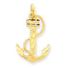 goldia Solid 14k Gold Anchor w/ Rope Charm