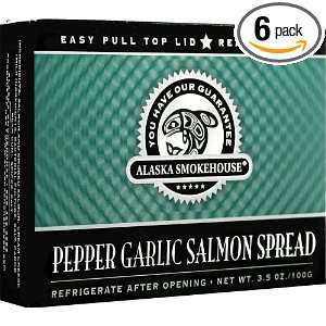 Alaska Smokehouse Pepper Garlic Salmon Spread Checker Design, 3.5 