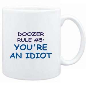 Mug White  Doozer Rule #5 Youre an idiot  Male Names  