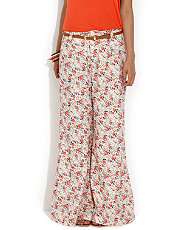 Red Pattern (Red) Parisian Printed Palazzo Trousers  260639569  New 