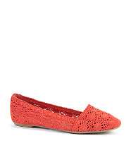 Red (Red) Red Crochet Pumps  255074460  New Look