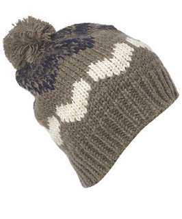Dark Mink (Brown) Heart Knitted Bobble Hat  226718126  New Look