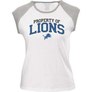 Detroit Lions  White/Grey  Juniors Logo Property Too Cropped Sleeve 