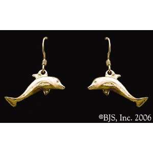 Dolphin Earrings, 14k Yellow Gold, 14k. Yellow Gold Ear Wires, Dolphin 