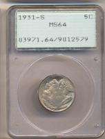 1931 S BUFFALO NICKEL MS64 PCGS RATTLER. Lustrous Mostly White.  