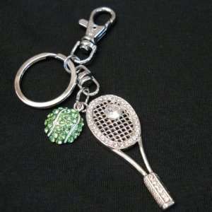 Rhinestone Tennis Key Charm 
