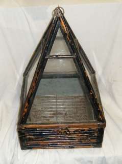 Vintage Bamboo Terrarium Pyramid  