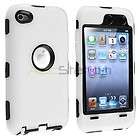 NEW WHITE DELUXE 3 PIECES HARD SOFT CASE COVER SKIN FOR IPOD TOUCH 4 