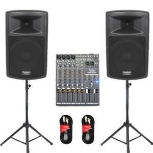 New Karaoke PA DJ Band 12 Pro Audio Powered Active 1200 Watt Speakers 