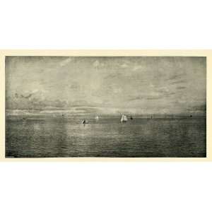  1898 Print Landscape Sea Britannia Realm Sailboat Ocean 