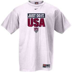  Nike USA White Just Do It Soccer T shirt Sports 