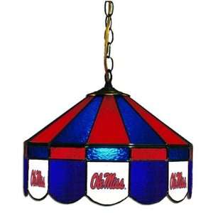   OMS NCAA Ole Miss Rebels 16 Stained Glass Swag Lamp 