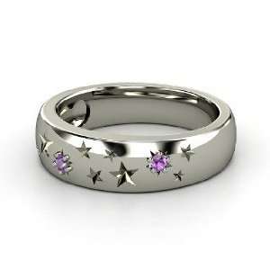  Written in the Stars Ring, Palladium Ring with Amethyst 