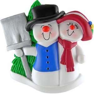   4071 Snowman Family 2 Personalized Christmas Ornament