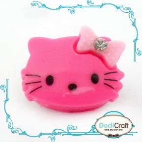   Upick Color Resin Hello Kitty Flat Back Cabochon 20MM Bow Bling  