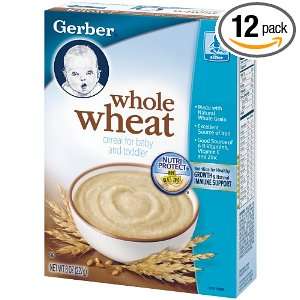 Gerber Cereal, Whole Wheat with VitaBlocks, 8 Ounce Boxes (Pack of 12)