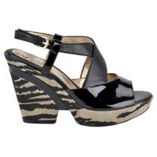 Womens Sofft Oceola Black W/Zebra Linen Shoes 