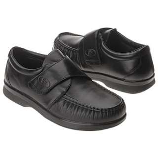 Mens Propet Pucker Moc Strap Black Shoes 
