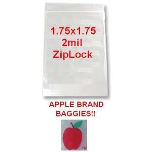   75x1.75 2mil Apple Brand Clear Ziplock Bags 1.75 1.75 X 10000 Baggies