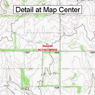  USGS Topographic Quadrangle Map   Russell, Oklahoma 