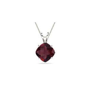  3/4 (0.71 0.80) Cts Garnet Solitaire Pendant in 14K White 