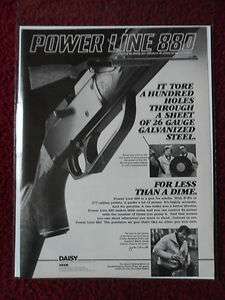 1979 Print Ad DAISY Power Line 880 Pellet Gun Johnny Unitas Colts 