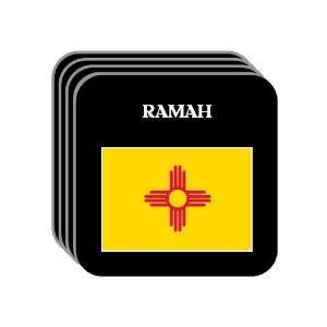 US State Flag   RAMAH, New Mexico (NM) Set of 4 Mini Mousepad Coasters
