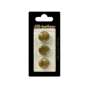  Dill Buttons 15mm Shank Metal Antique Brass 3pc Arts 