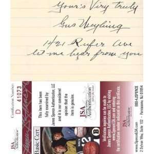  Gus Weyhing Autographed 3x5 Card   Cincinnati Reds (James 
