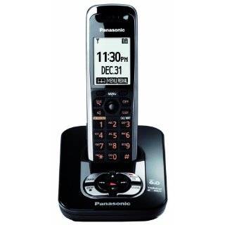 Panasonic Dect 6.0 Black Cordless Phone with Answering Machine and 